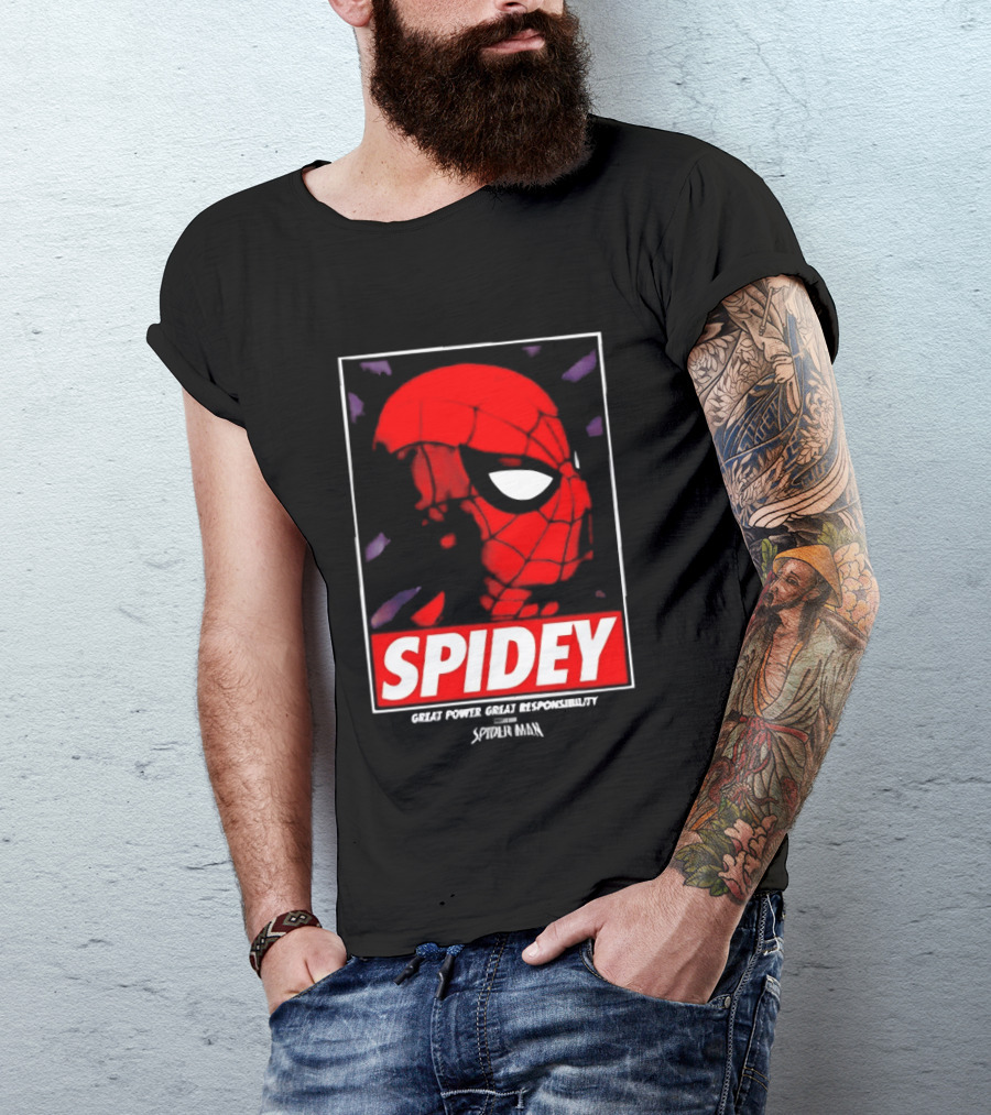SPIDEY Great Power Great Responsibility Spider Man T-Shirt