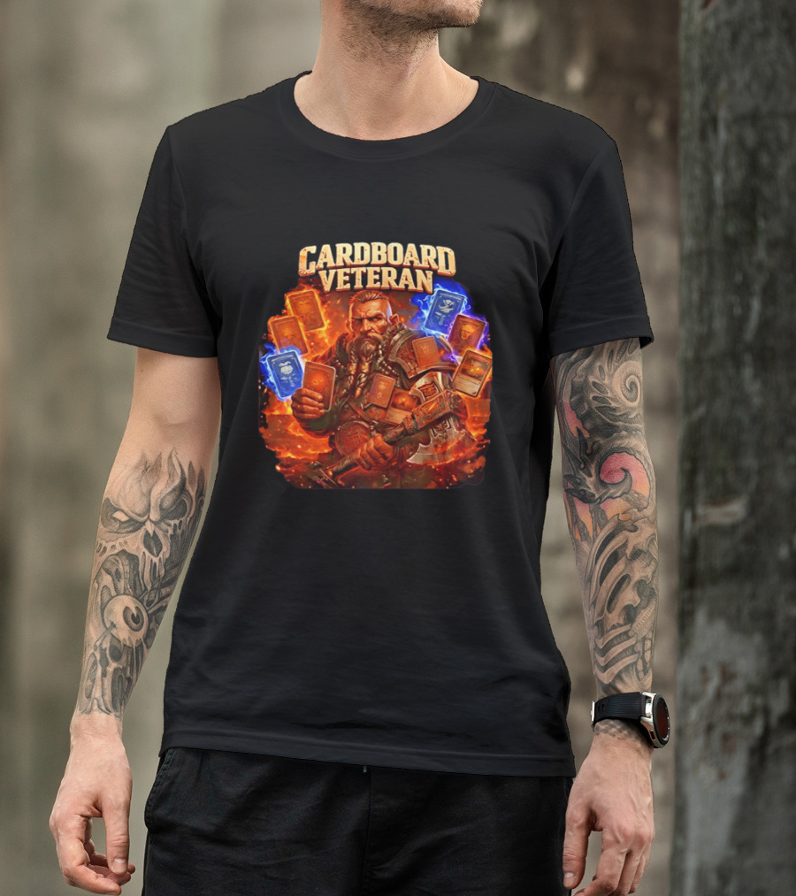Cardboard Veteran Fantasy Gamer TCG Professional Epic Card Battle Warrior T-Shirt