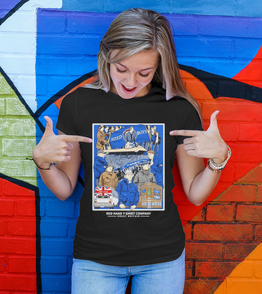 Chelsea Shed Boys Retro Football Culture Red Hand Company T-Shirt