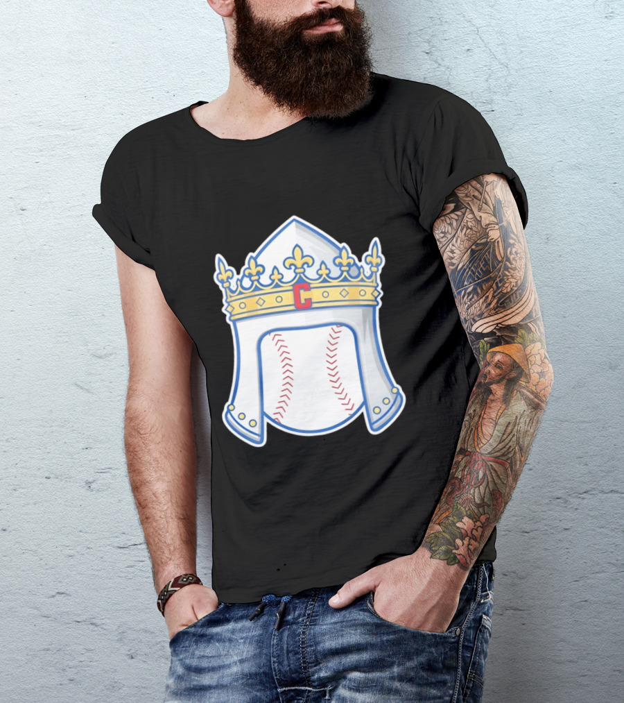 Chicago Cubs Sir Longball Baseball Helmet Crown T-Shirt