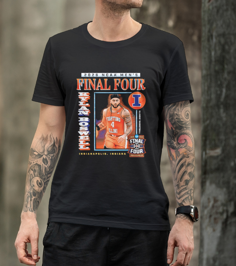 Kylan Boswell 2026 NCAA Men's Final Four Illinois Fighting Illini Basketball Indianapolis T-Shirt