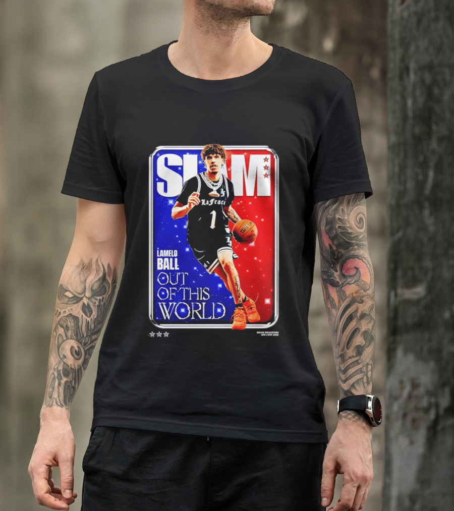 SLAM Cover LaMelo Ball 1 Charlotte Hornets Out Of This World T-Shirt