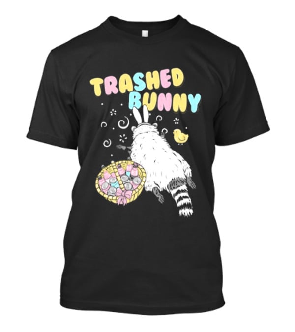 Trashed Bunny Raccoon Pastel Swirls Duck T-Shirt