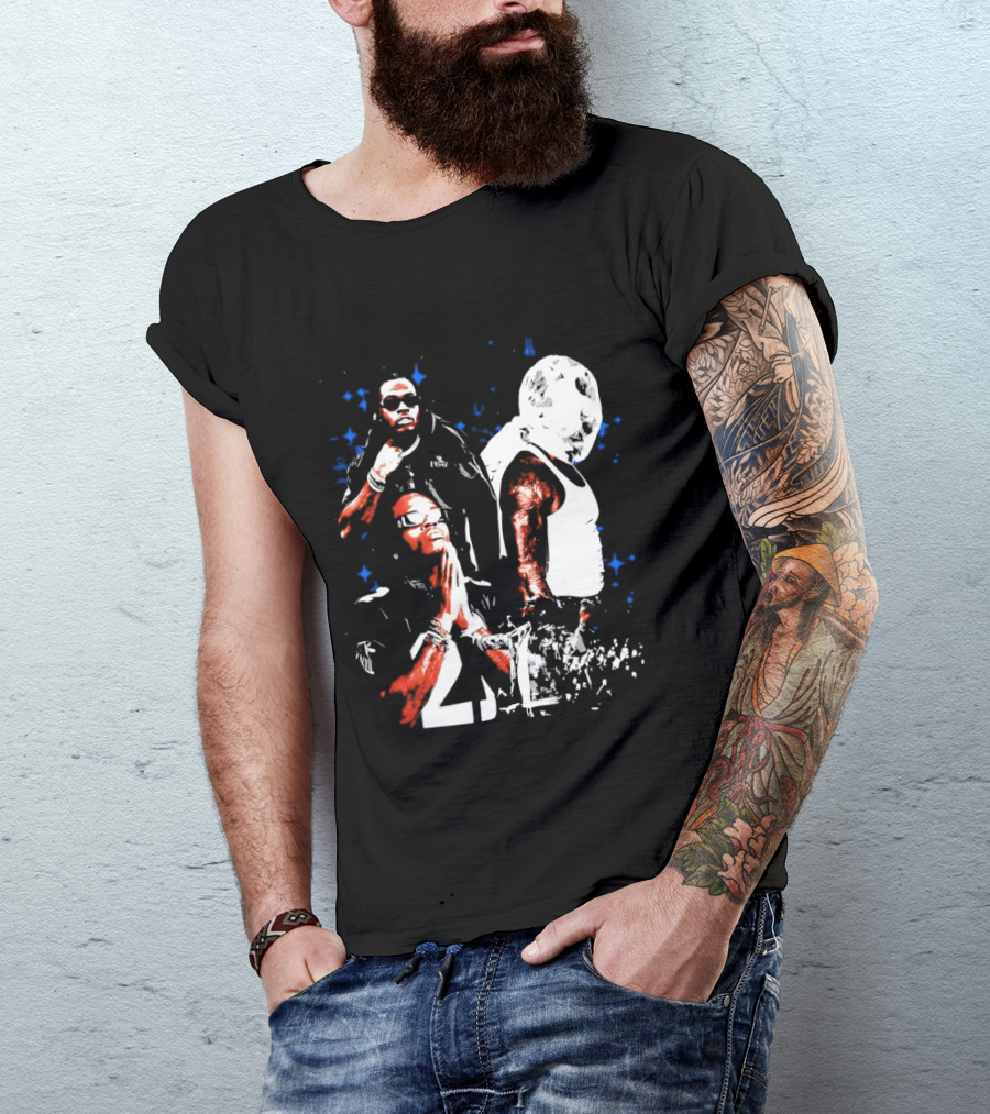 Gunna One Of Wun Globe Stars Red White Blue T-Shirt