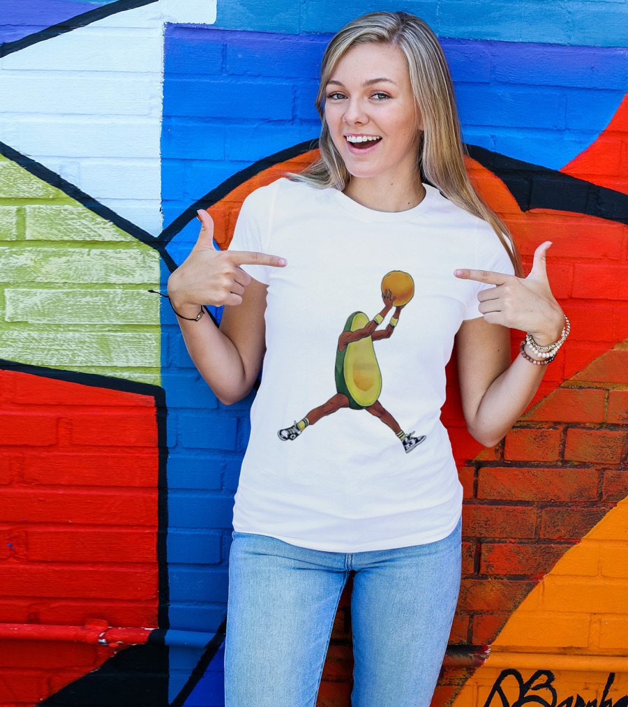 Avocado Basketball Athlete Dunking Fruit T-Shirt