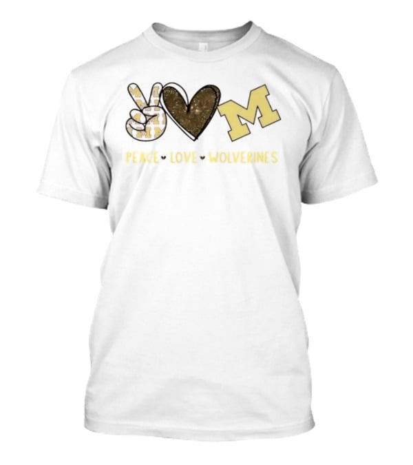 Peace Love Michigan Wolverines Iconic Team Spirit T-Shirt