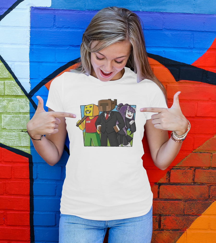 Jocuri Horror Sky Pixel Characters In Suits And Costumes T-Shirt