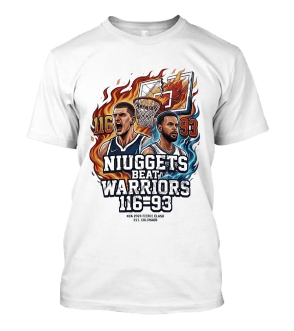 Nuggets Beat Warriors 116 93 NBA 2026 Basketball Matchup T-Shirt