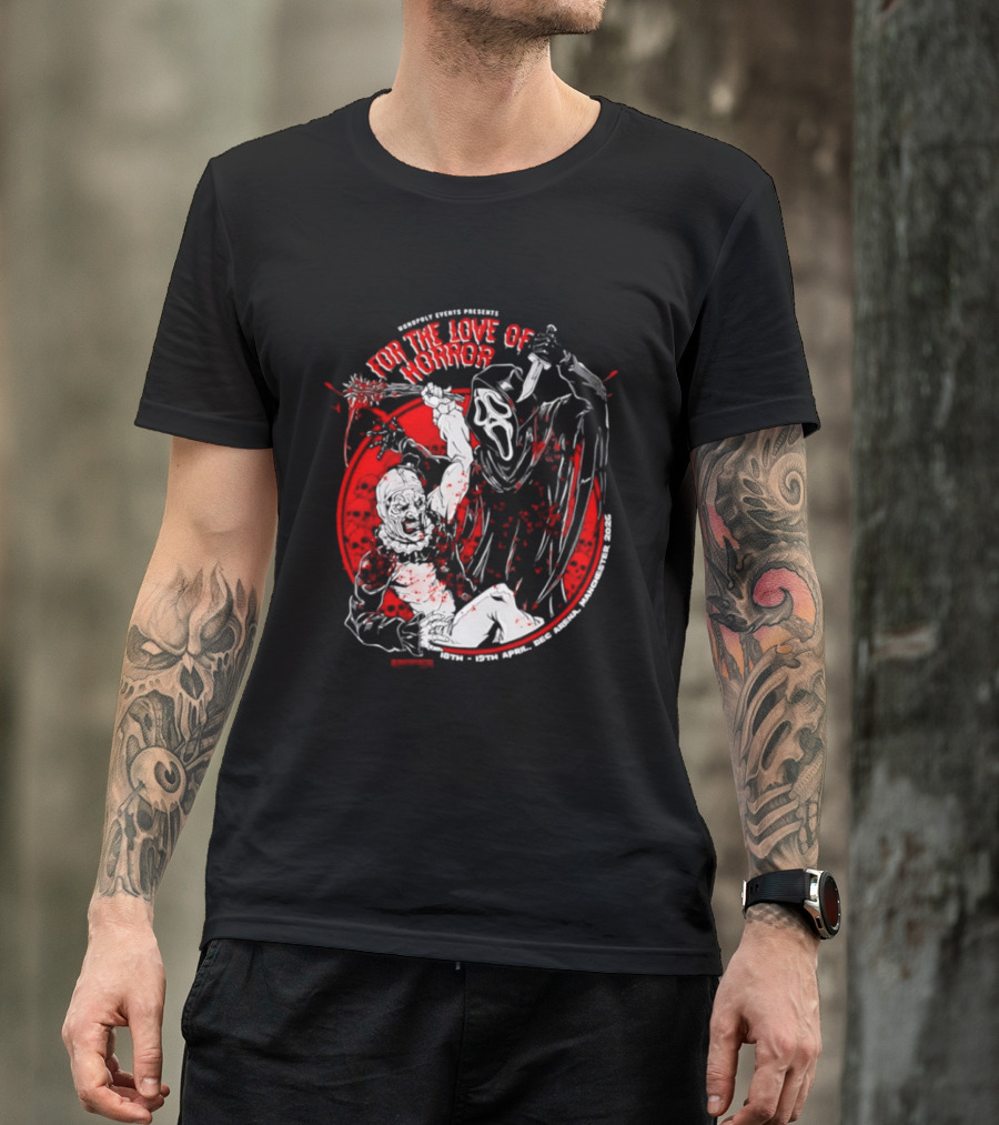 Ghostface Vs The Clown For The Love Of Horror 2026 Event April 18 19 DEC Arena T-Shirt