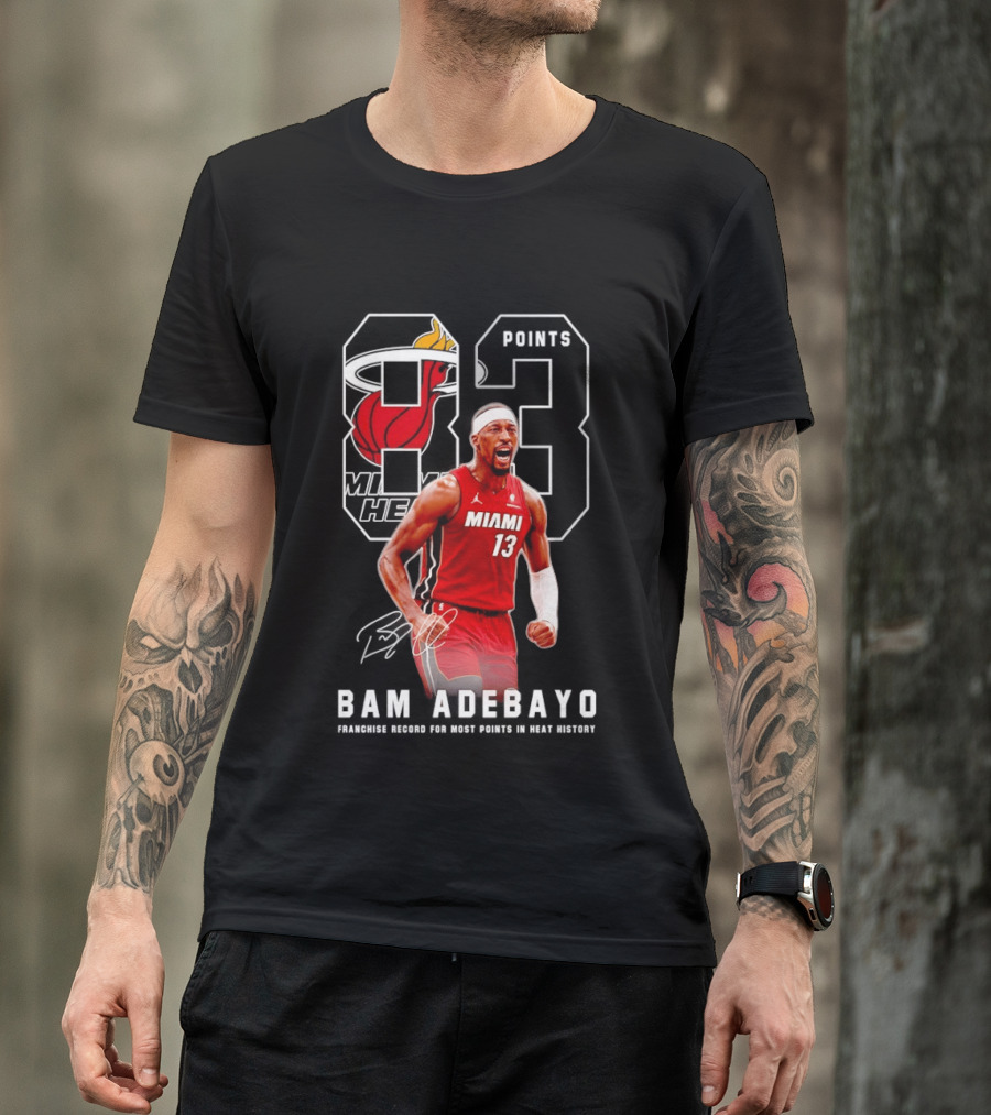 Bam Adebayo Miami Heat 13 Franchise Record Most Points In History T-Shirt