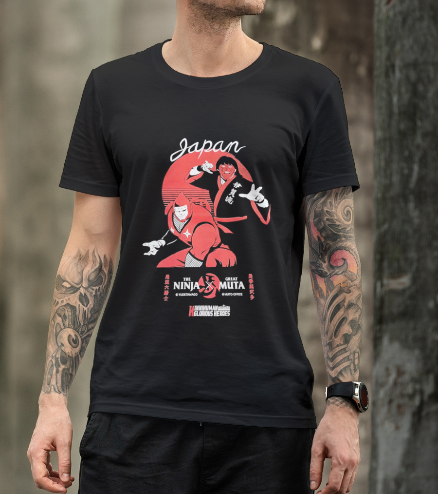 Japan Ninja X Great Muta WrestleWarriors Collaboration T-Shirt