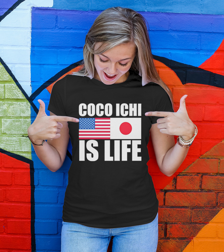 Coco Ichi Is Life USA And Japan Flag T-Shirt