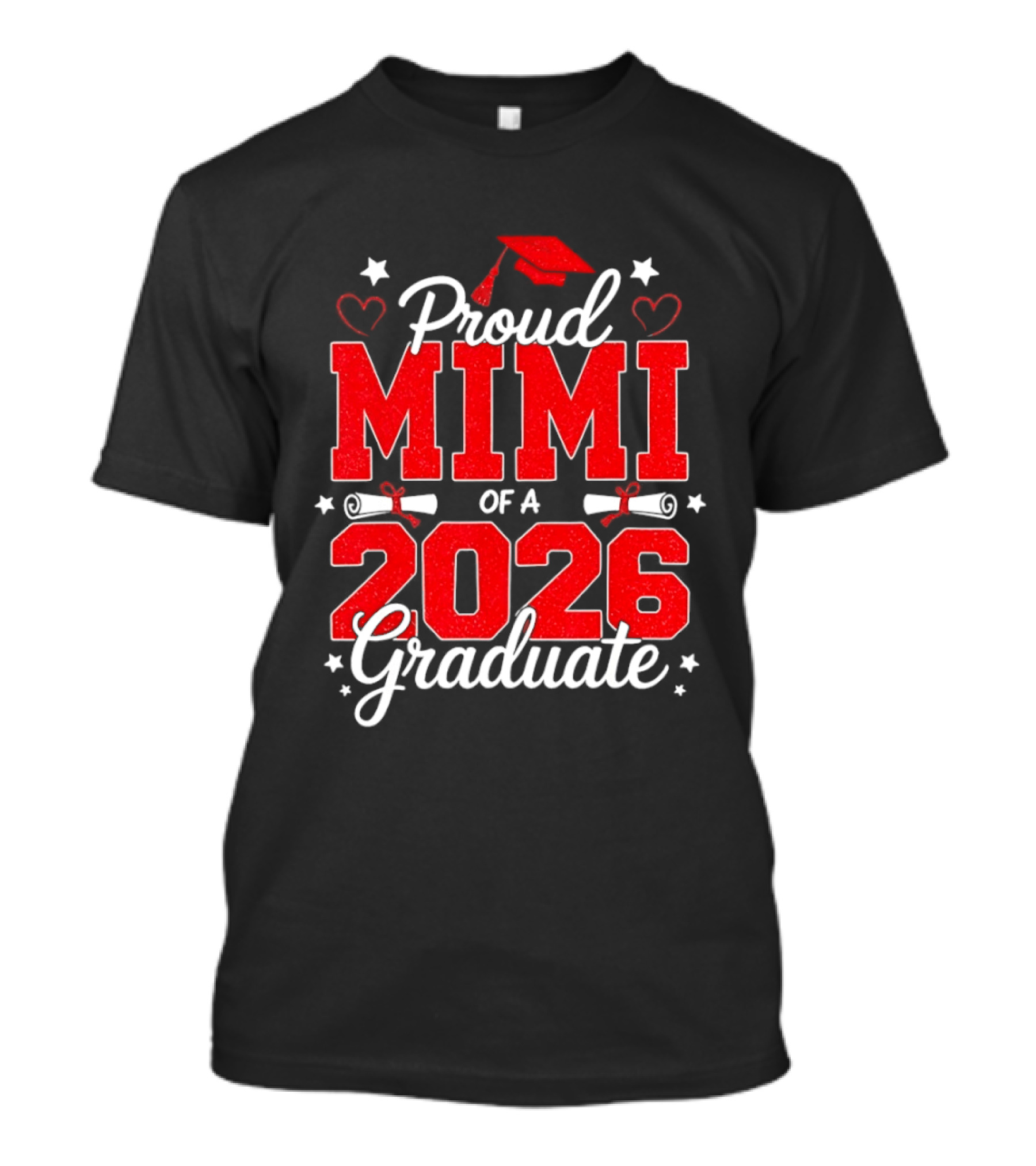 Proud Mimi Of A 2026 Graduate Senior Graduation Cap And Scrolls T-Shirt