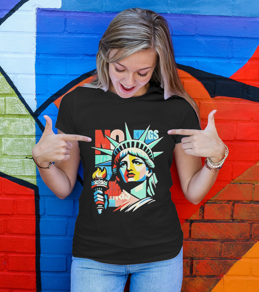 No Kings Liberty Equality Protest T-Shirt