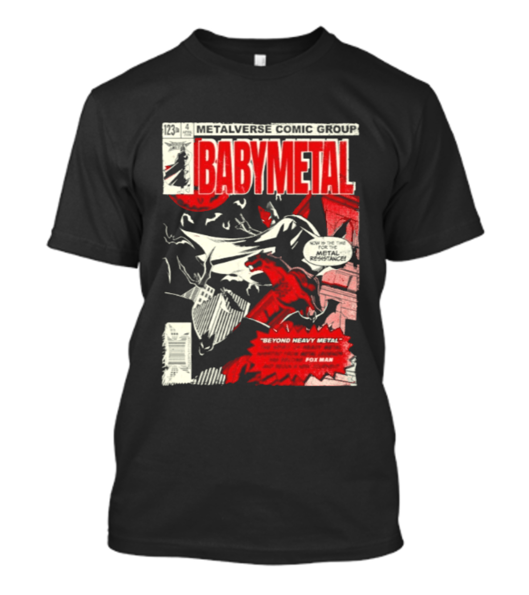 BABYMETAL Beyond Infinity Fox Man Metalverse Comic Group T-Shirt