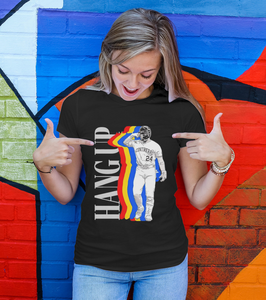 Willson Contreras 24 Hang Up Baseball Art With Colorful Stripes T-Shirt
