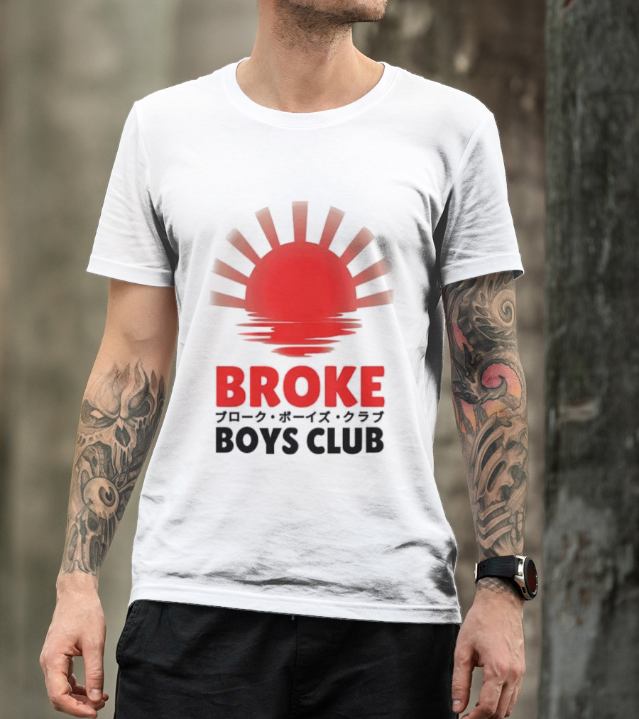 Broke Boys Club Rising Sun Graphic Red And Black T-Shirt