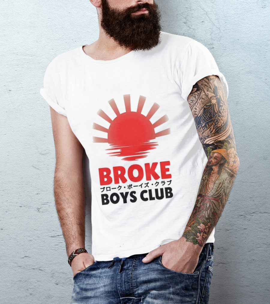 Broke Boys Club Rising Sun Graphic Red And Black T-Shirt