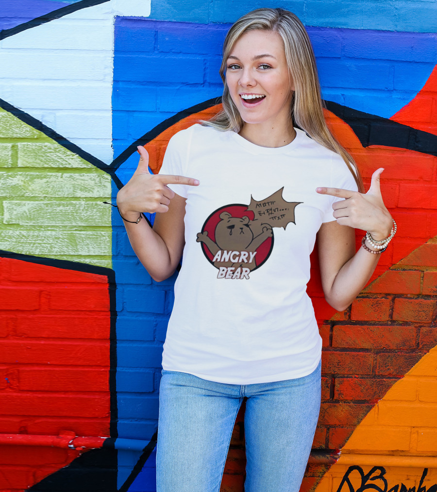 Angry Bear Cartoon Style With Speech Bubble T-Shirt