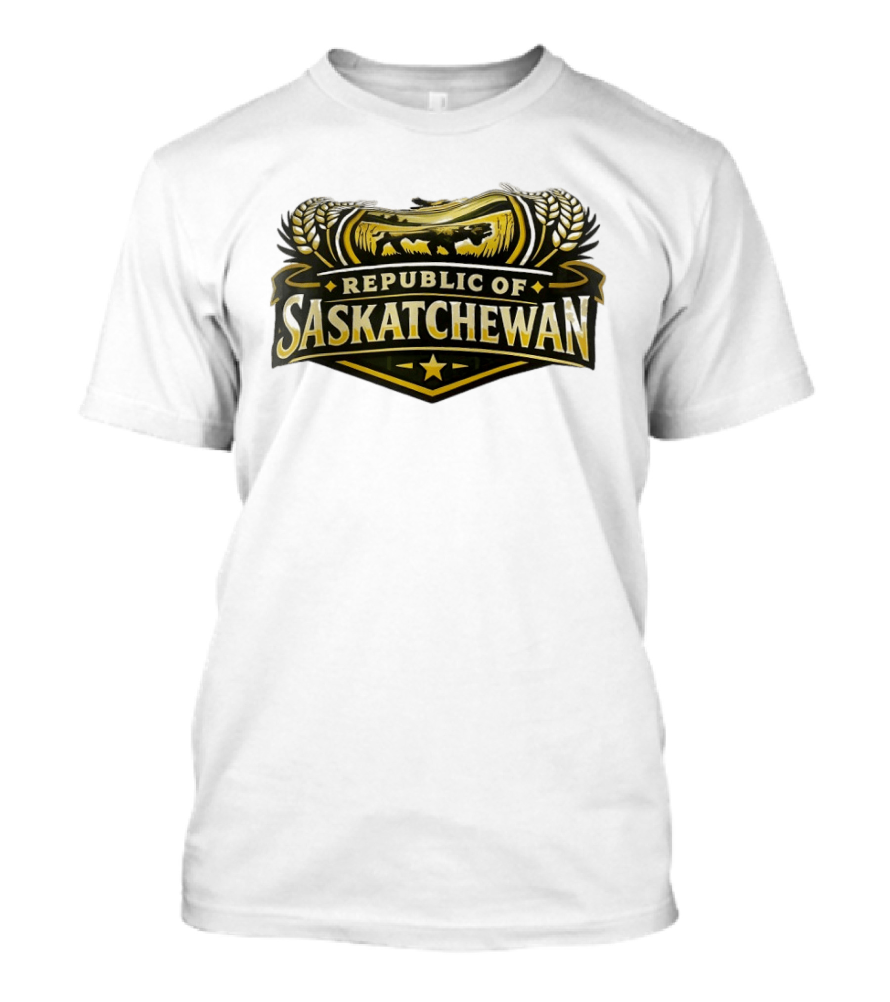 Republic Of Saskatchewan Wheat And Lion T-Shirt