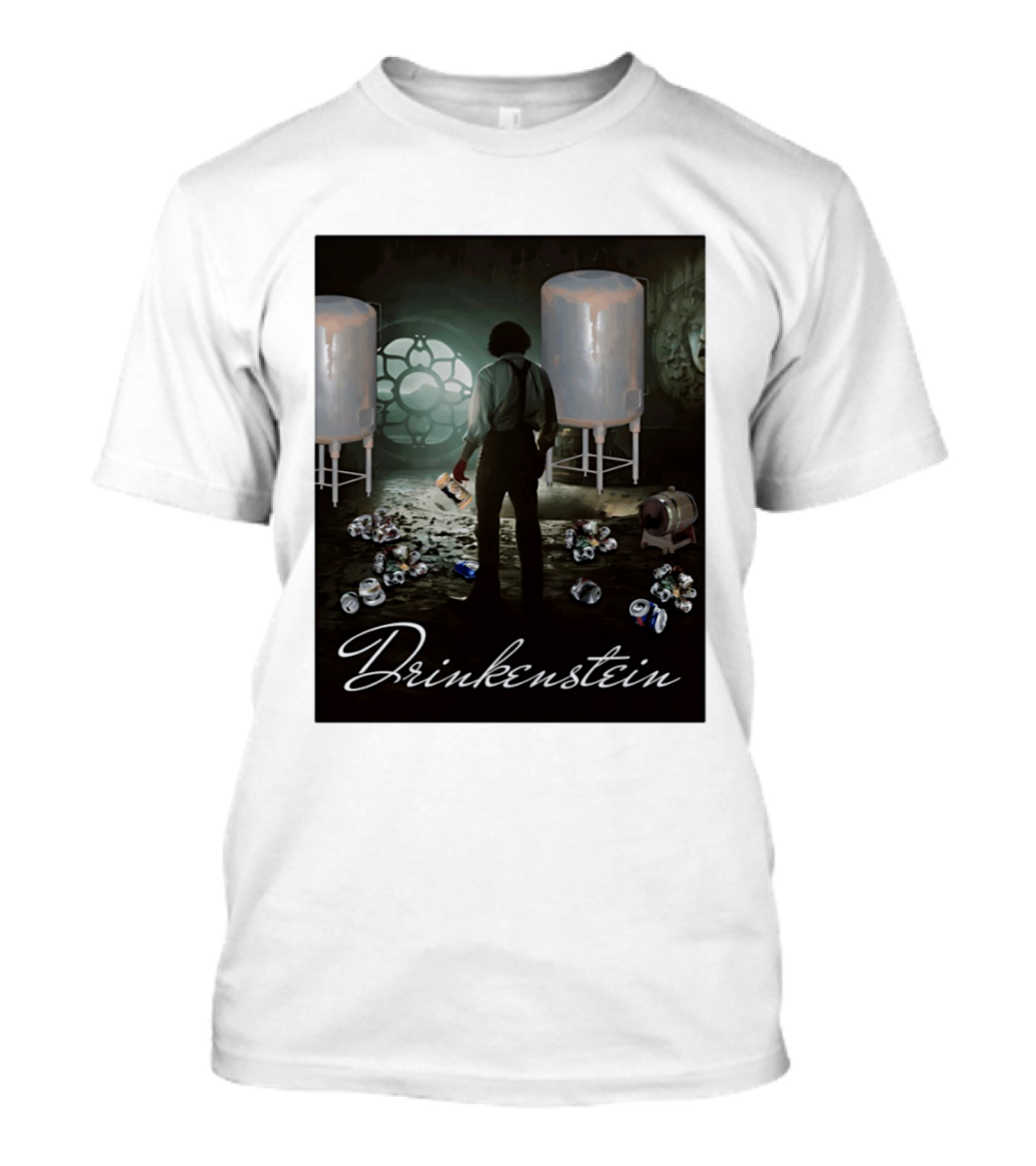 Drinkenstein Frankenstein Meme With Pile Of Soda Cans T-Shirt
