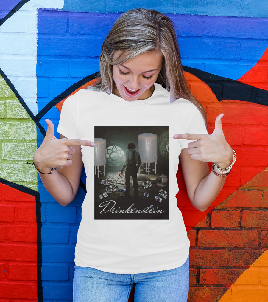 Drinkenstein Frankenstein Meme With Pile Of Soda Cans T-Shirt