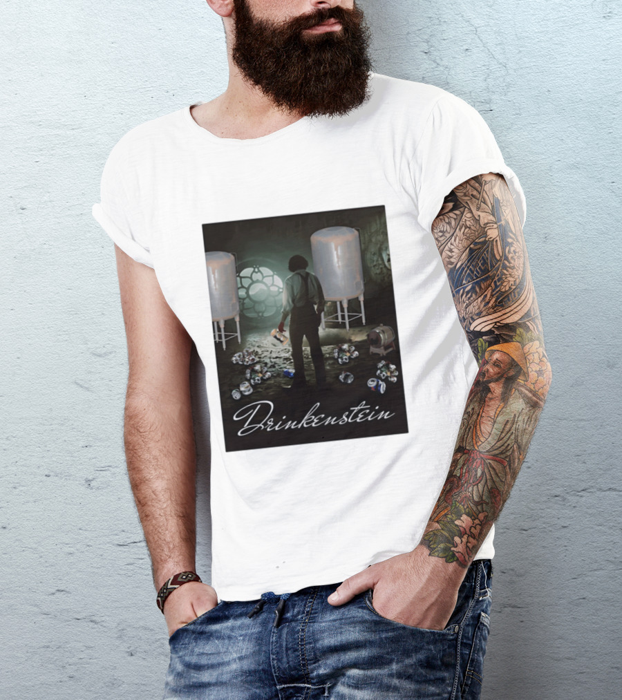 Drinkenstein Frankenstein Meme With Pile Of Soda Cans T-Shirt