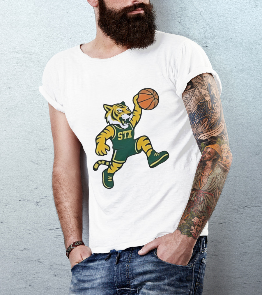 Northern Michigan Wildcats Basketball STX Tiger Dunking T-Shirt