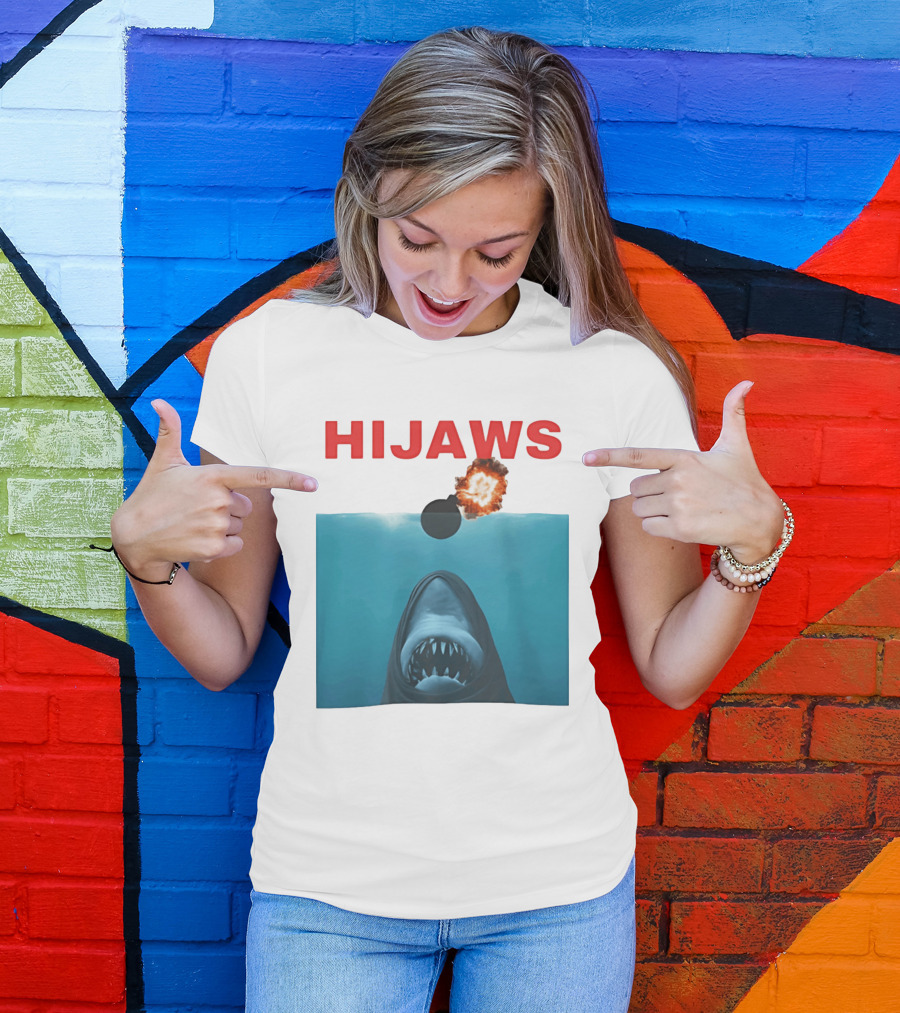 HIJAWS Jaws Bomb Explosion With Shark T-Shirt