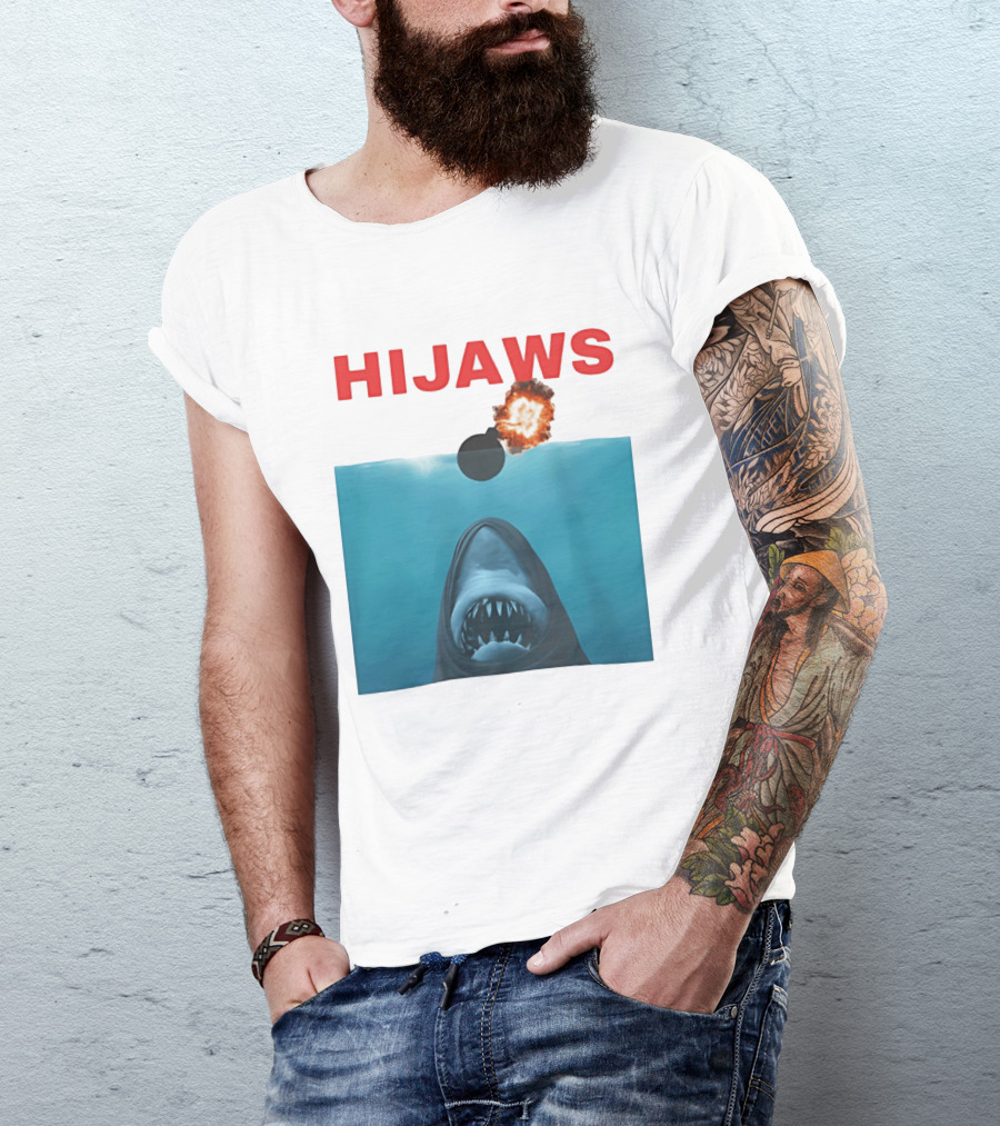 HIJAWS Jaws Bomb Explosion With Shark T-Shirt