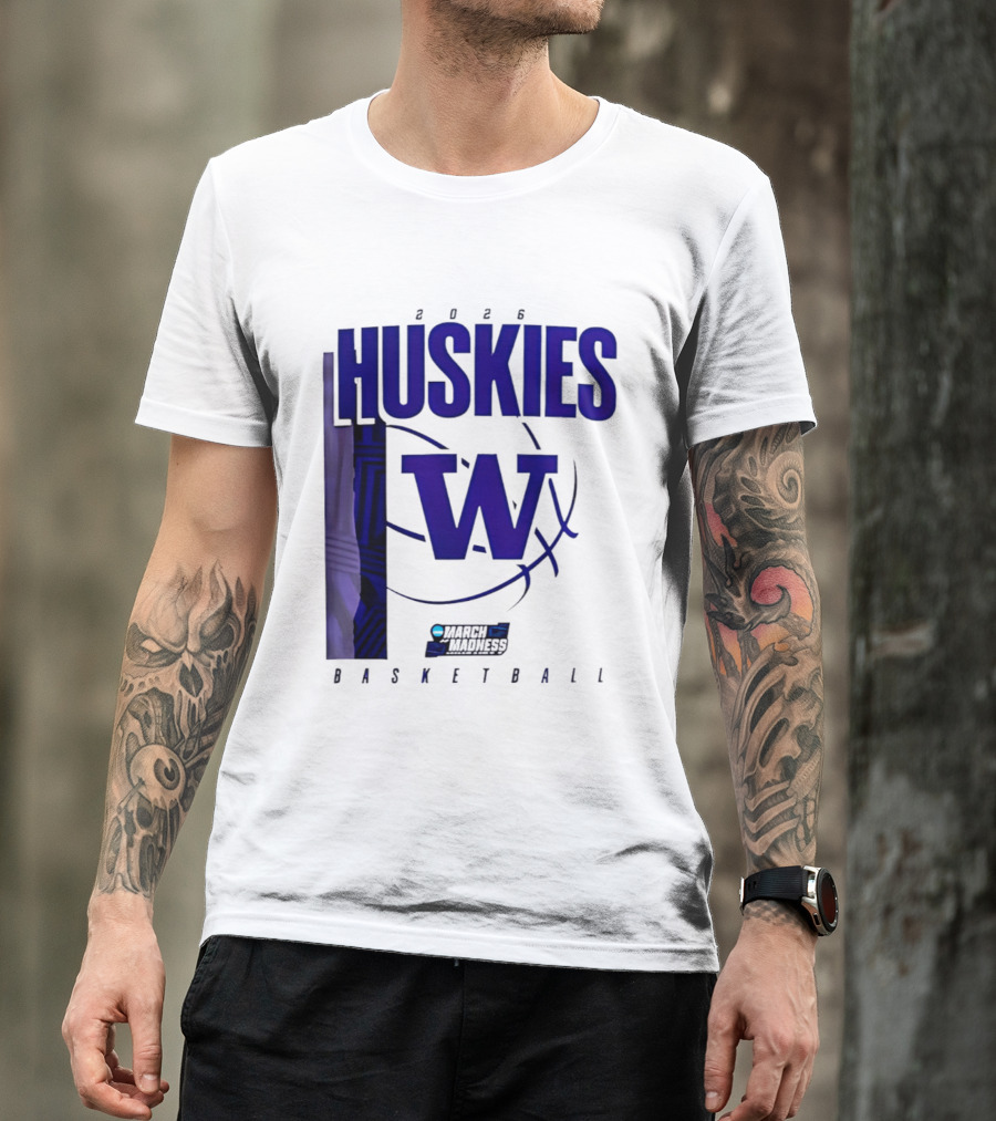 2026 Huskies W March Madness Basketball T-Shirt