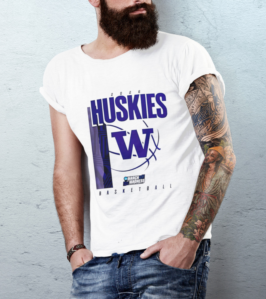 2026 Huskies W March Madness Basketball T-Shirt