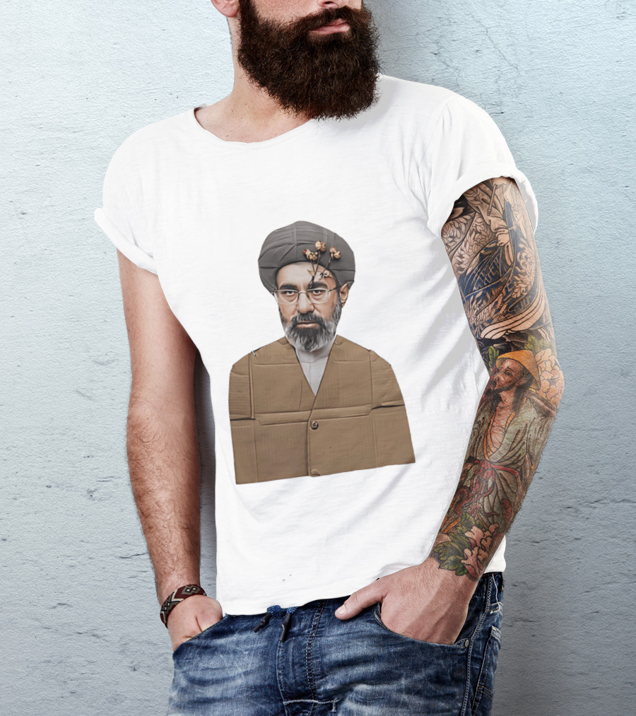 Ali Khamenei Ayatollah Cardboard Art With Flowers T-Shirt