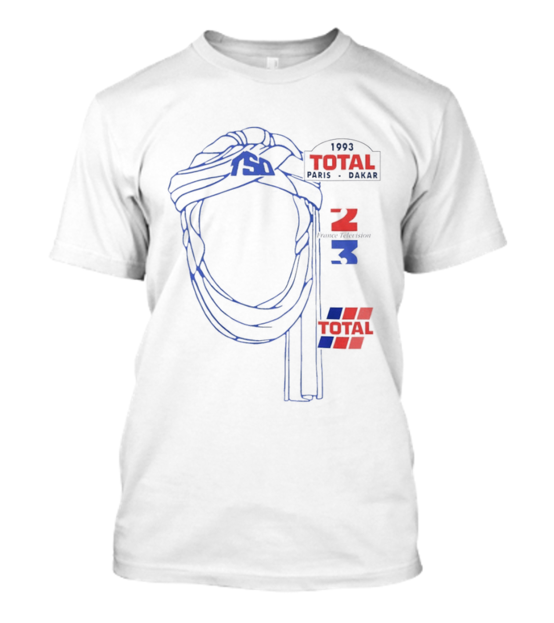 Vintage 1993 Paris Dakar Total Racing Adventure T-Shirt