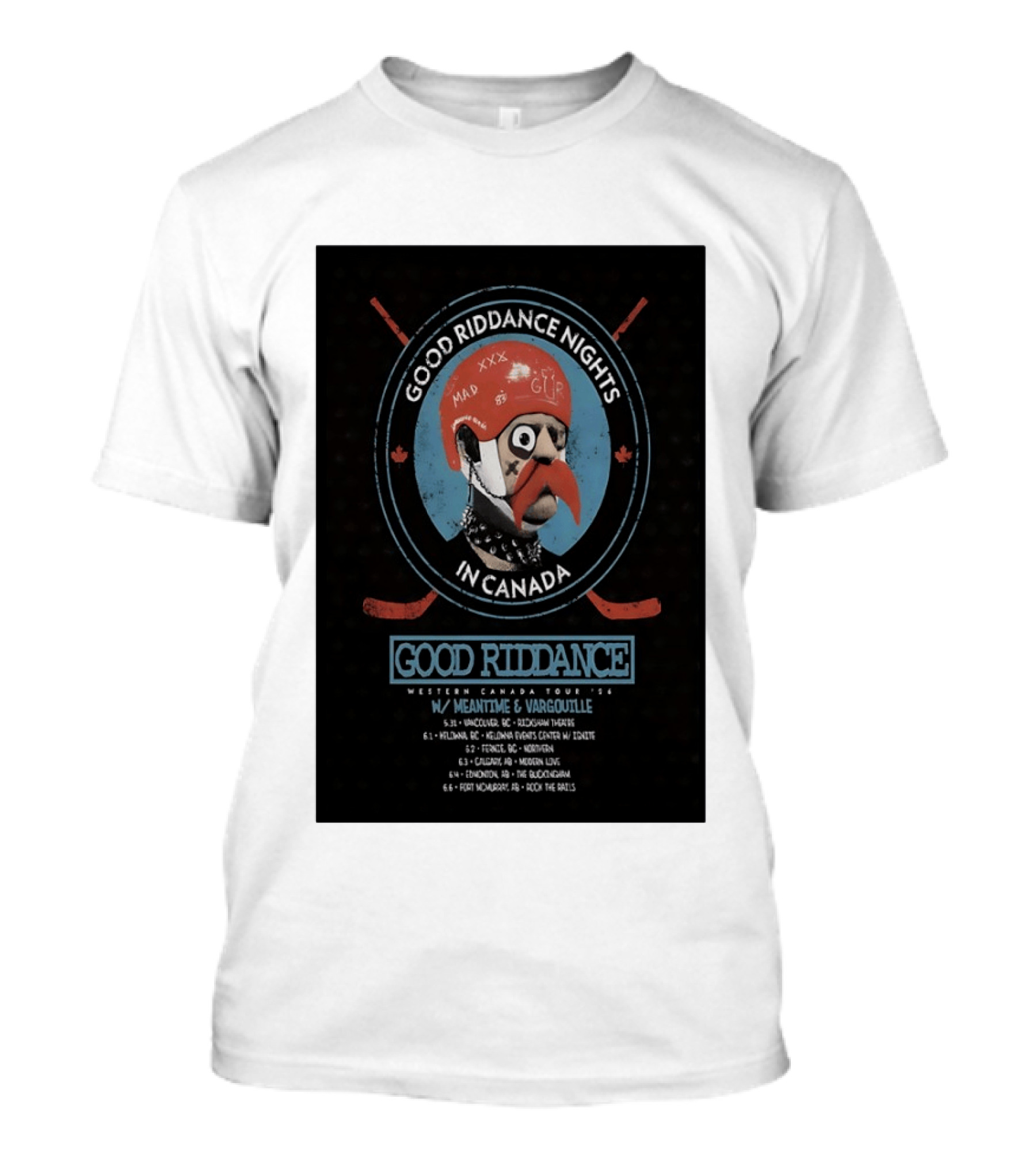 Good Riddance Nights In Canada Western Tour 2026 With Meantime And Vargouille T-Shirt