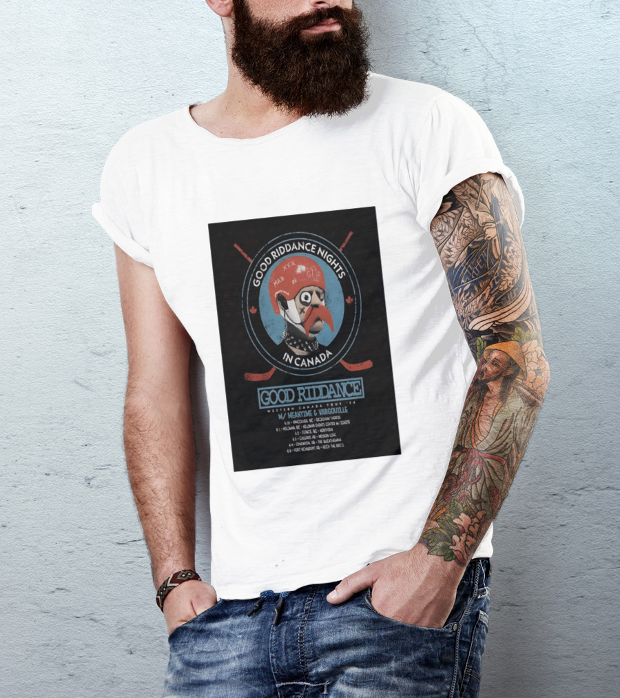 Good Riddance Nights In Canada Western Tour 2026 With Meantime And Vargouille T-Shirt