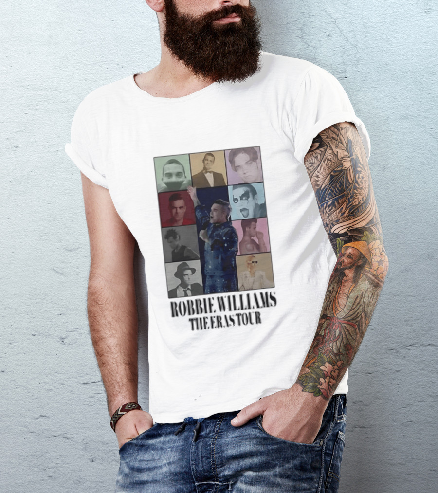 Robbie Williams The Eras Tour Collage Style Portraits T-Shirt