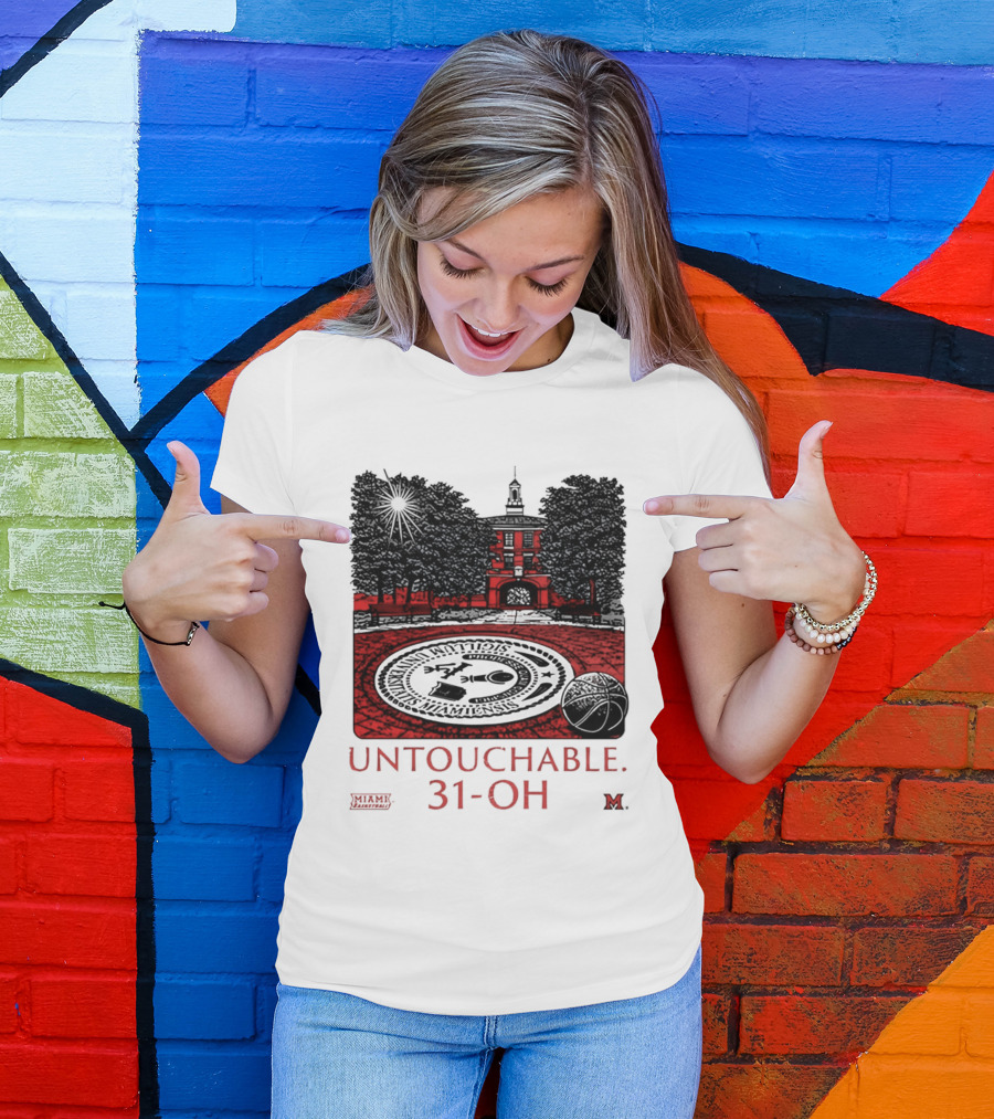 Miami RedHawks Untouchable 31 OH Historic Seal And Building T-Shirt