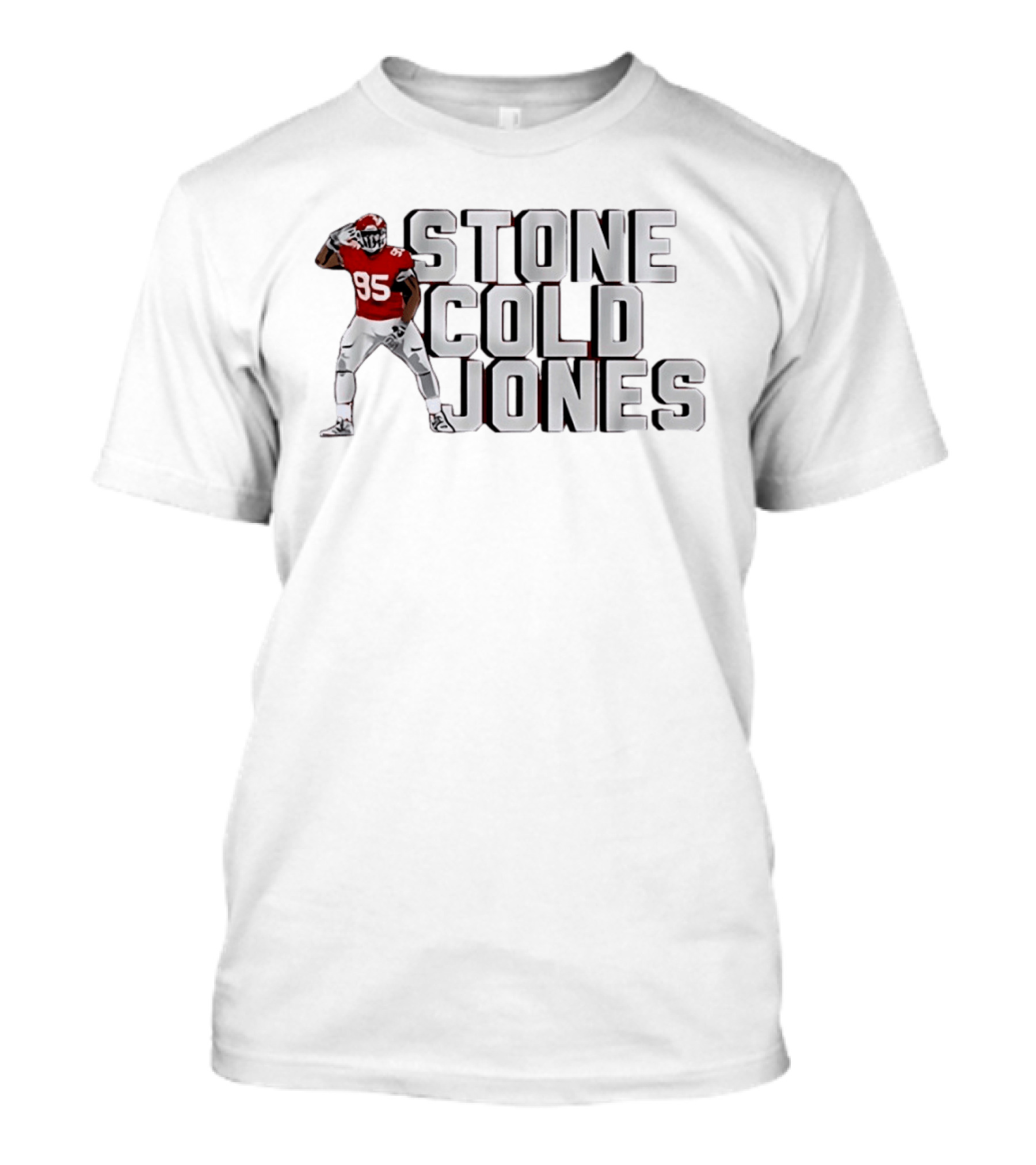 Kansas City Chiefs Stone Cold Jones 95 Chris Jones Red Football T-Shirt