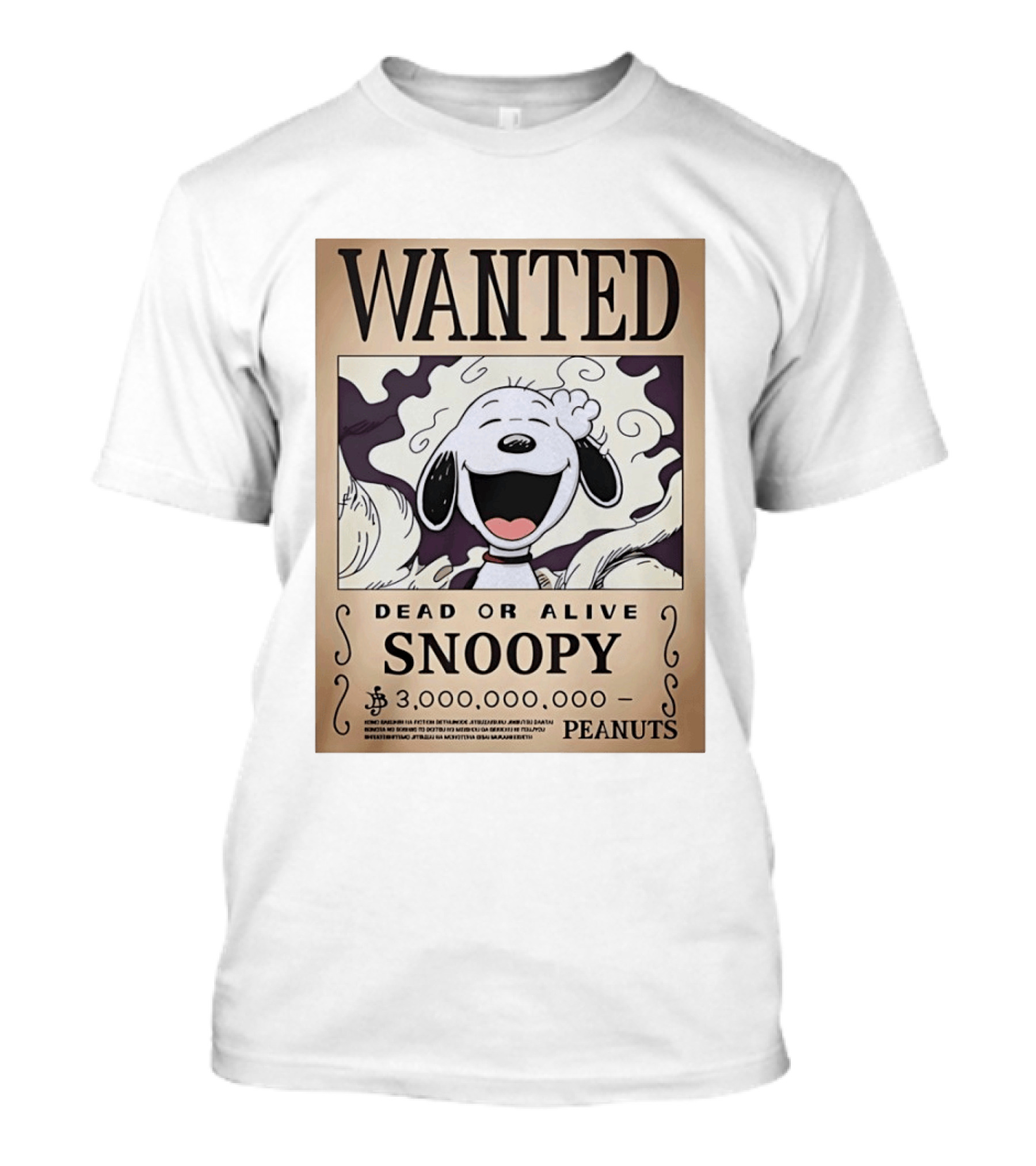 Wanted Dead Or Alive Snoopy Peanuts 3 Billion Bounty T-Shirt