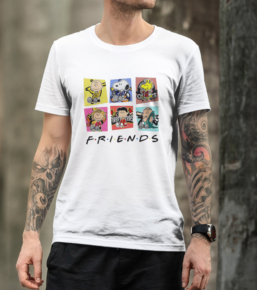 FRIENDS Peanuts Characters Indianapolis Colts, Firefighters, And Snoopy T-Shirt