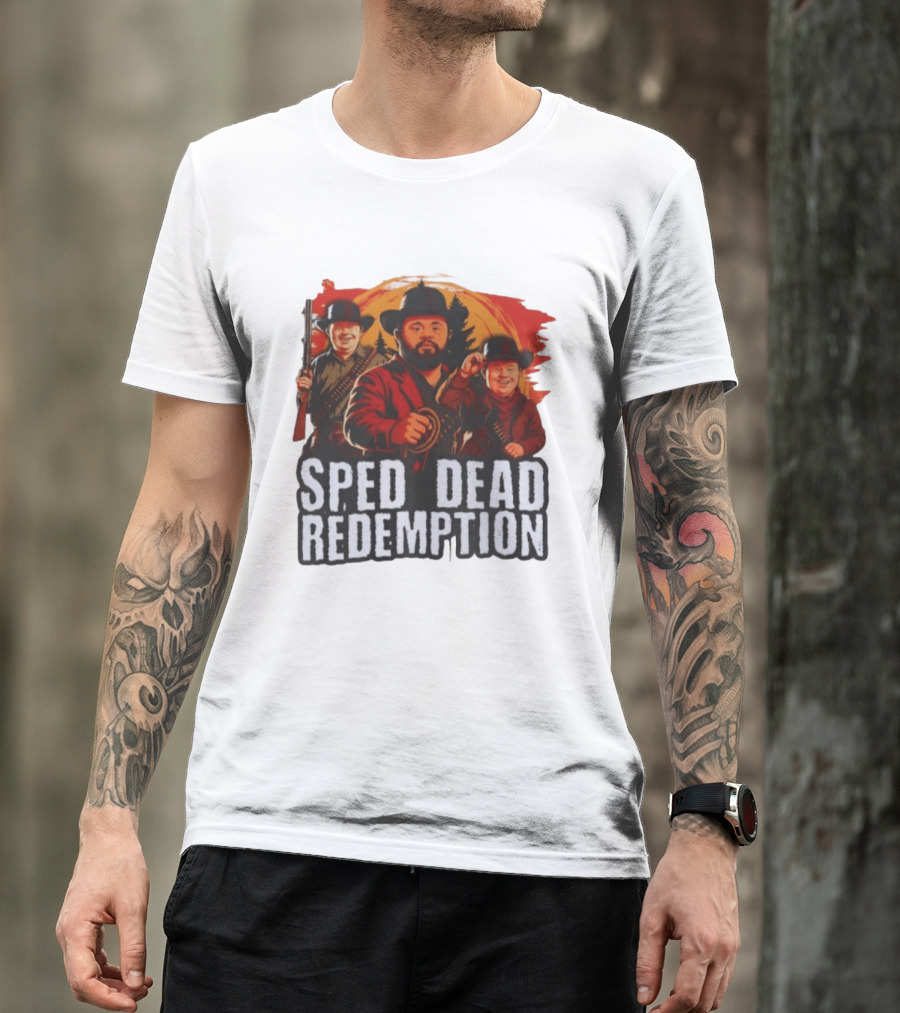 Sped Dead Redemption Parody Western Movie Cowboys T-Shirt