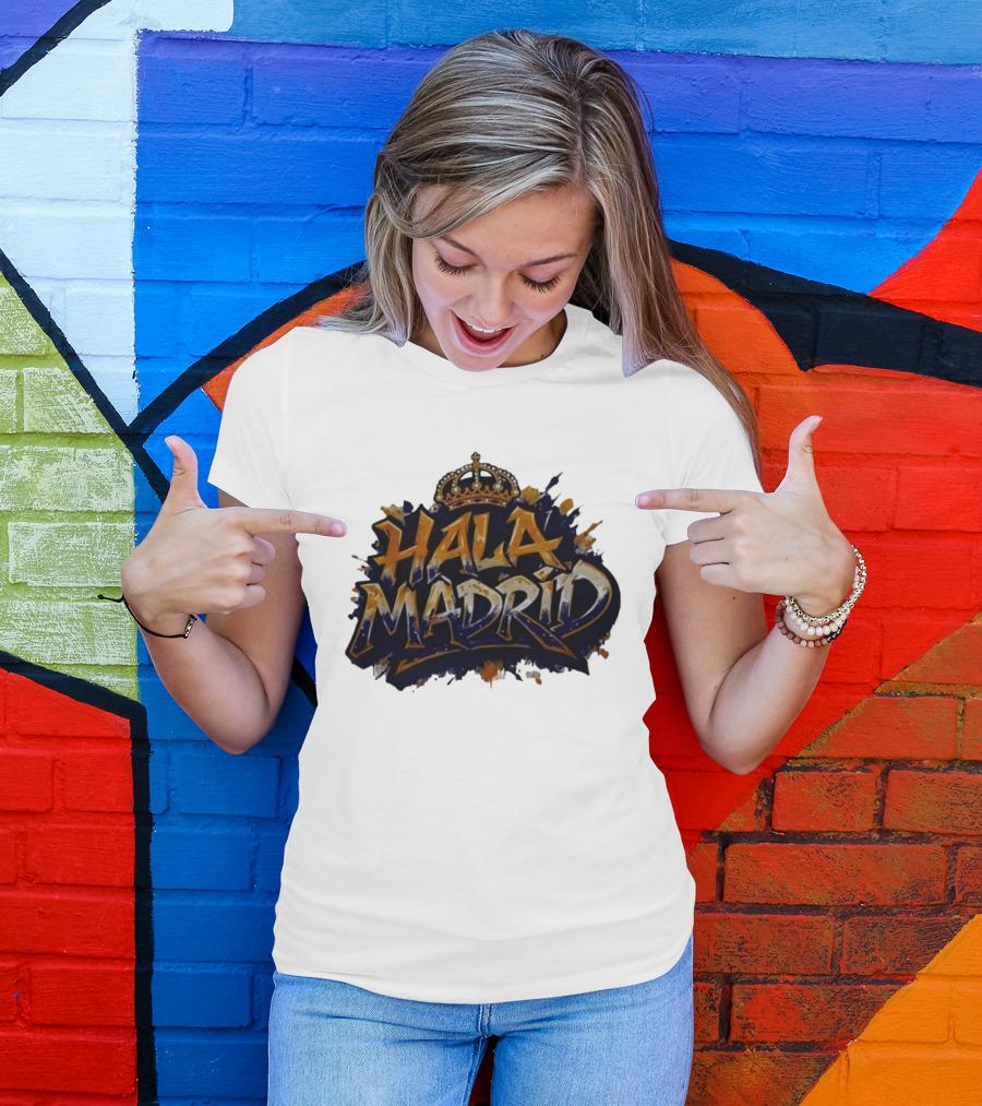 Hala Madrid Gold Crown Soccer Splash T-Shirt