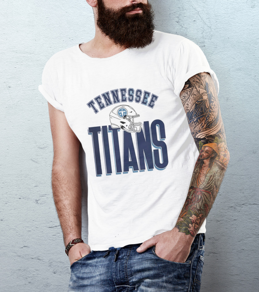 Tennessee Titans Helmet Gameday Couture Fierce Focus Relaxed Fit T-Shirt
