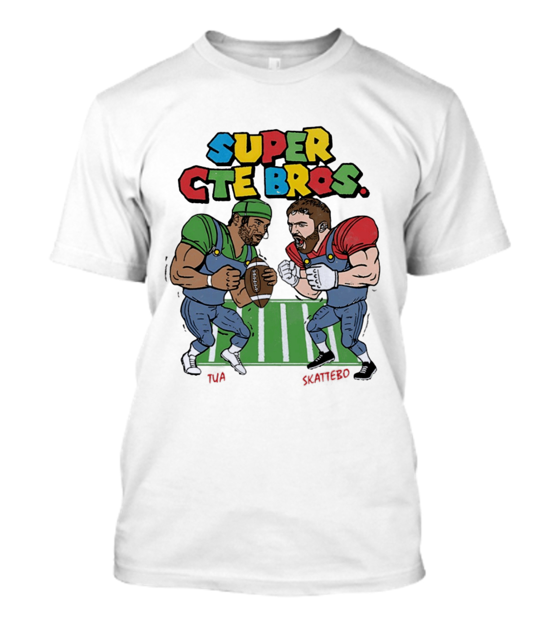 Super Cte Bros Tua Skattebo Cartoon Football Showdown T-Shirt