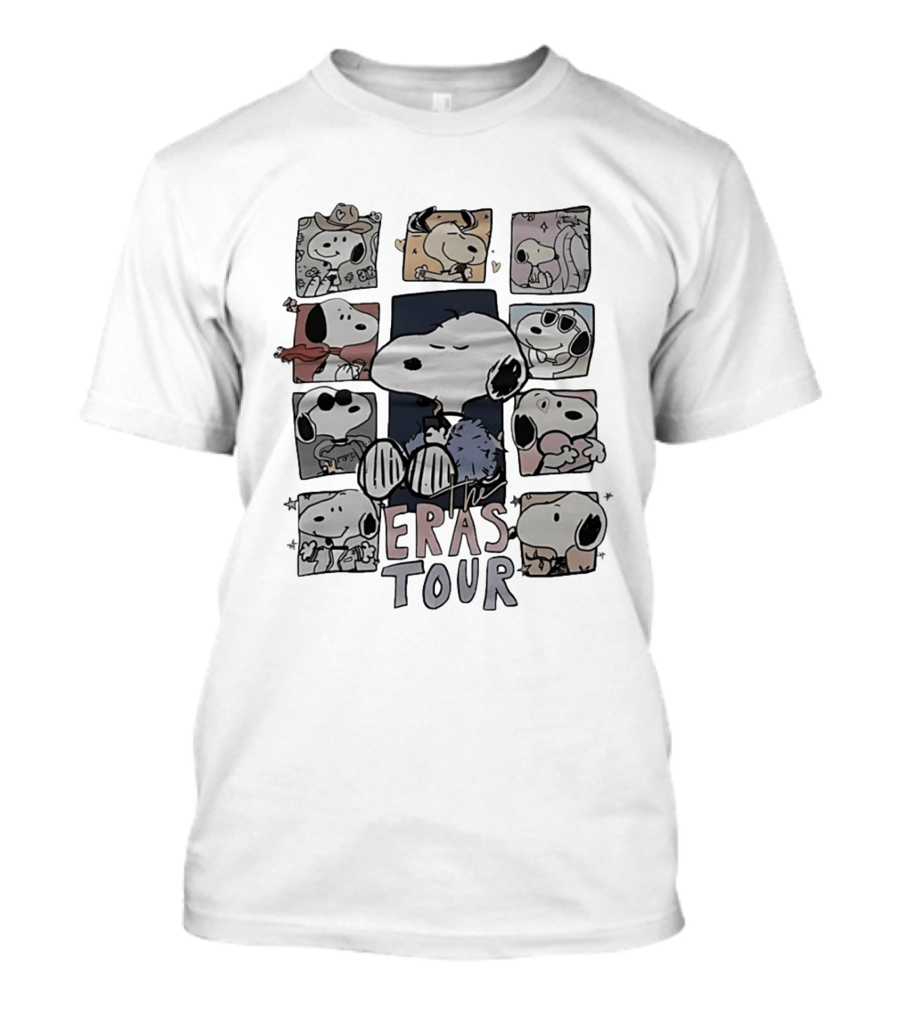 Snoopy The Eras Tour Peanuts Cartoon Characters Compilation T-Shirt