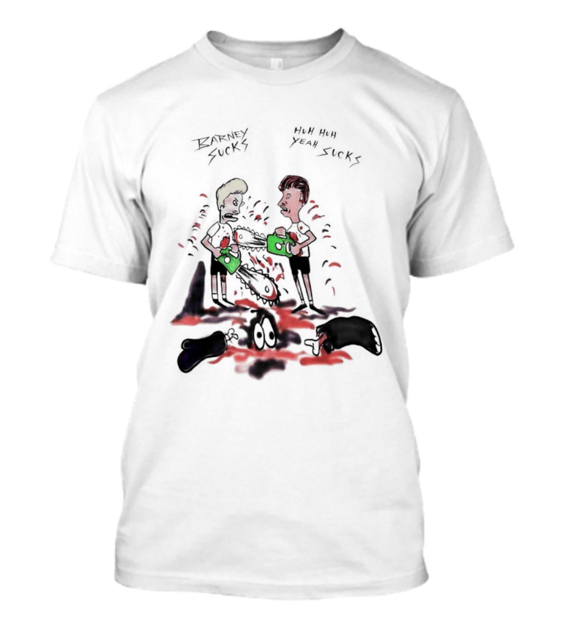 Barney Sucks Yeah Sucks Beavis And Butt Head MTV Cartoon T-Shirt