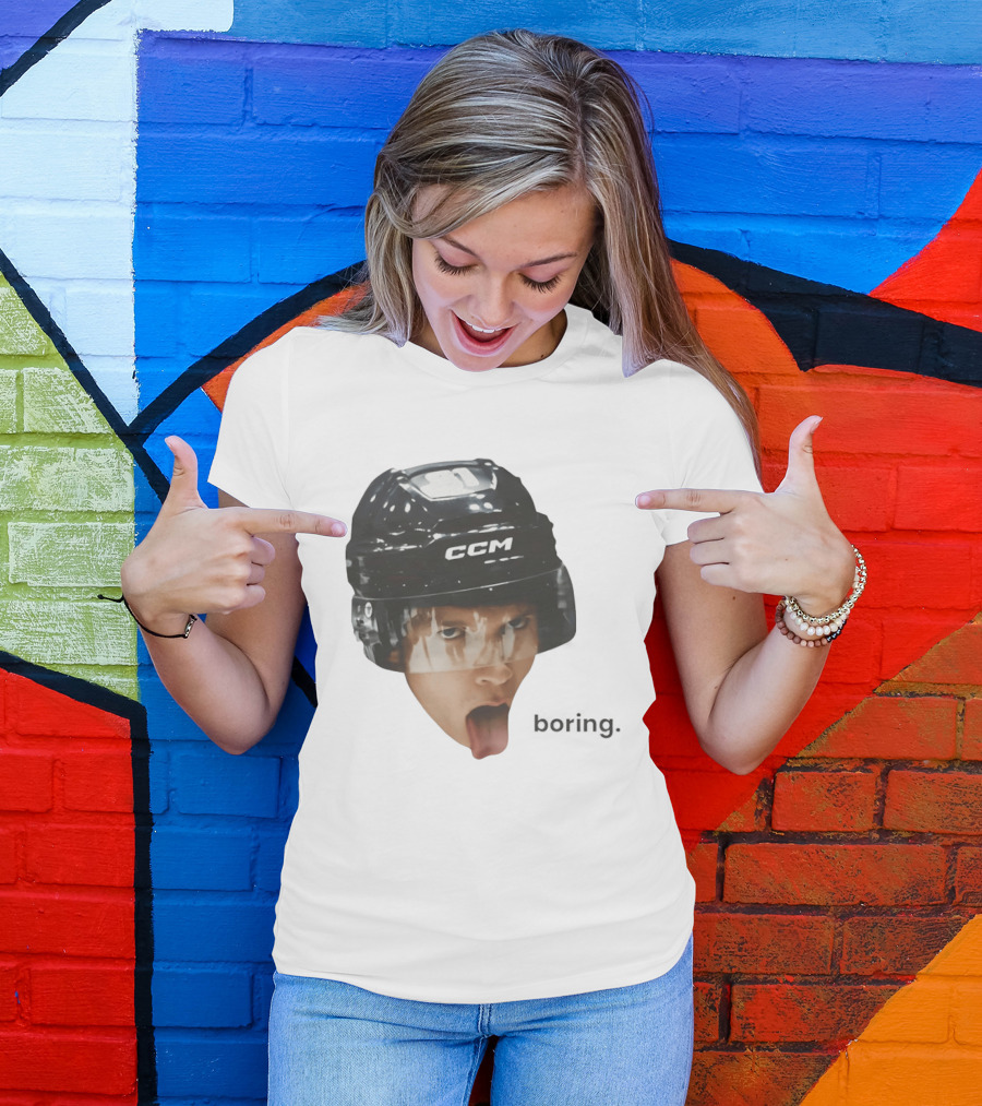 Ilya Rozanov Connor Storrie CCM Heated Rivalry 2026 Boring Helmet Tongue Out T-Shirt