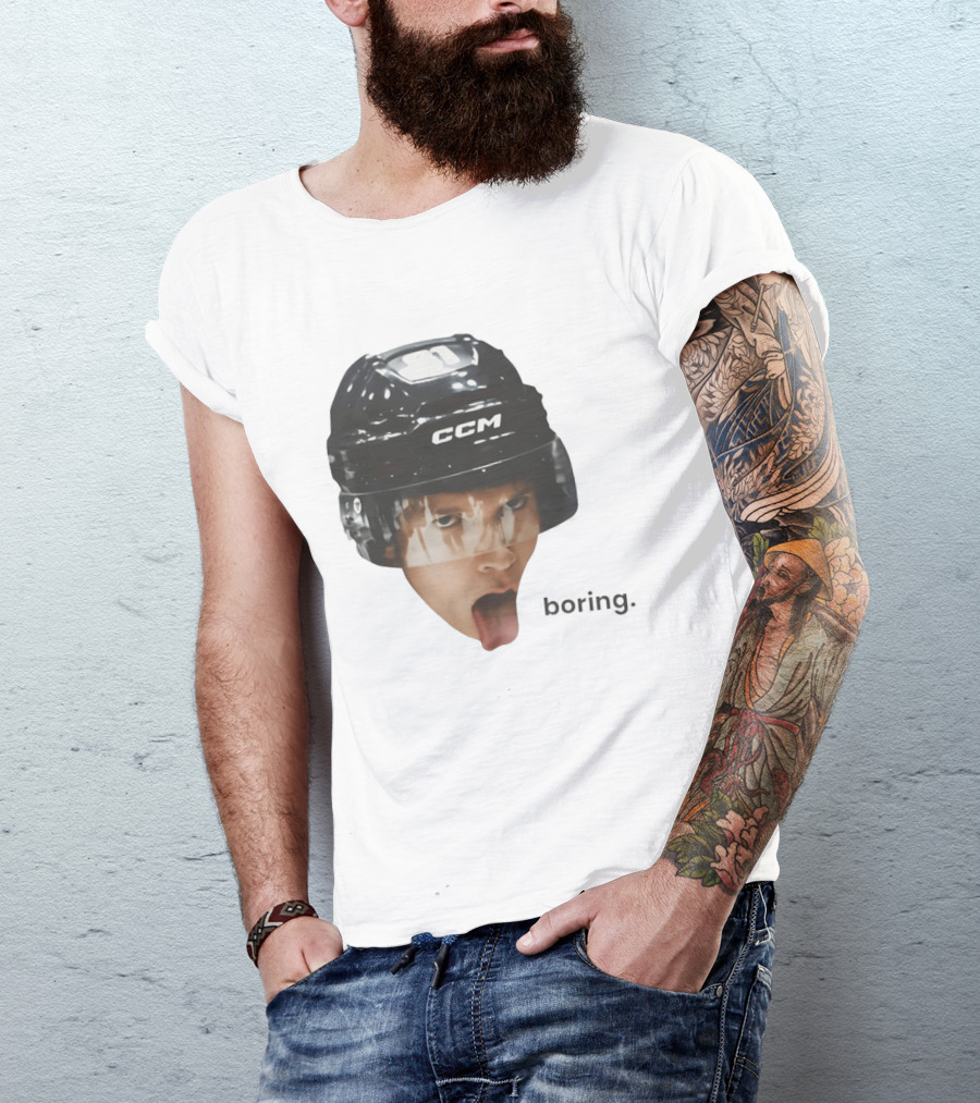 Ilya Rozanov Connor Storrie CCM Heated Rivalry 2026 Boring Helmet Tongue Out T-Shirt