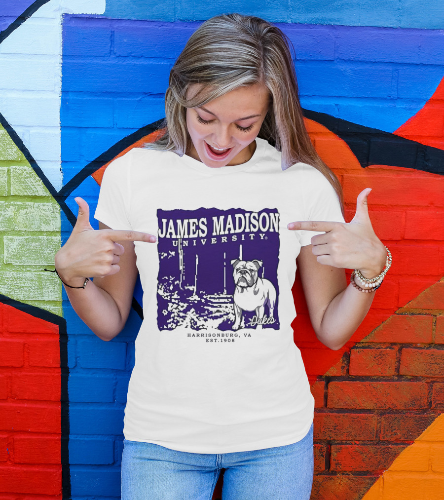 James Madison University Dukes Harrisonburg VA Est 1908 Bulldog T-Shirt